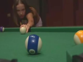 Stunning billiards x rated clip of skinny couple